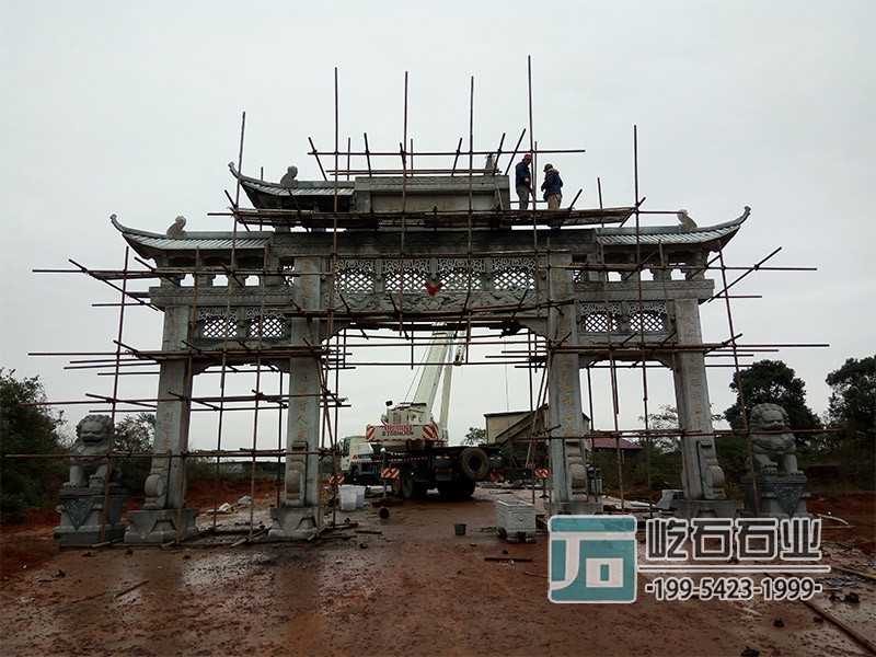 農村石牌坊安裝,農村石牌樓安裝